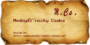 Mednyánszky Csaba névjegykártya
