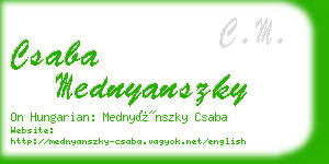 csaba mednyanszky business card